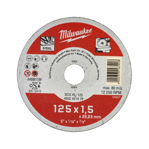 MILWAUKEE SCS41 1,5 mm Contractor Metalltrennscheibe Contractor 125 mm