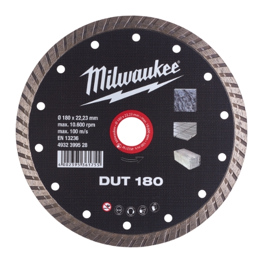 MILWAUKEE Universal geschlossen Diamanttrennscheibe DUT 180 mm