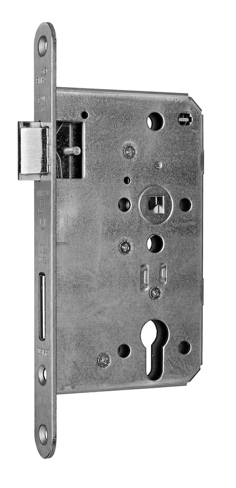 BMH FH Panik-Einsteckschloss für einflügelige Türe 1013 PZ, 9/72 mm, rund, Edelstahl