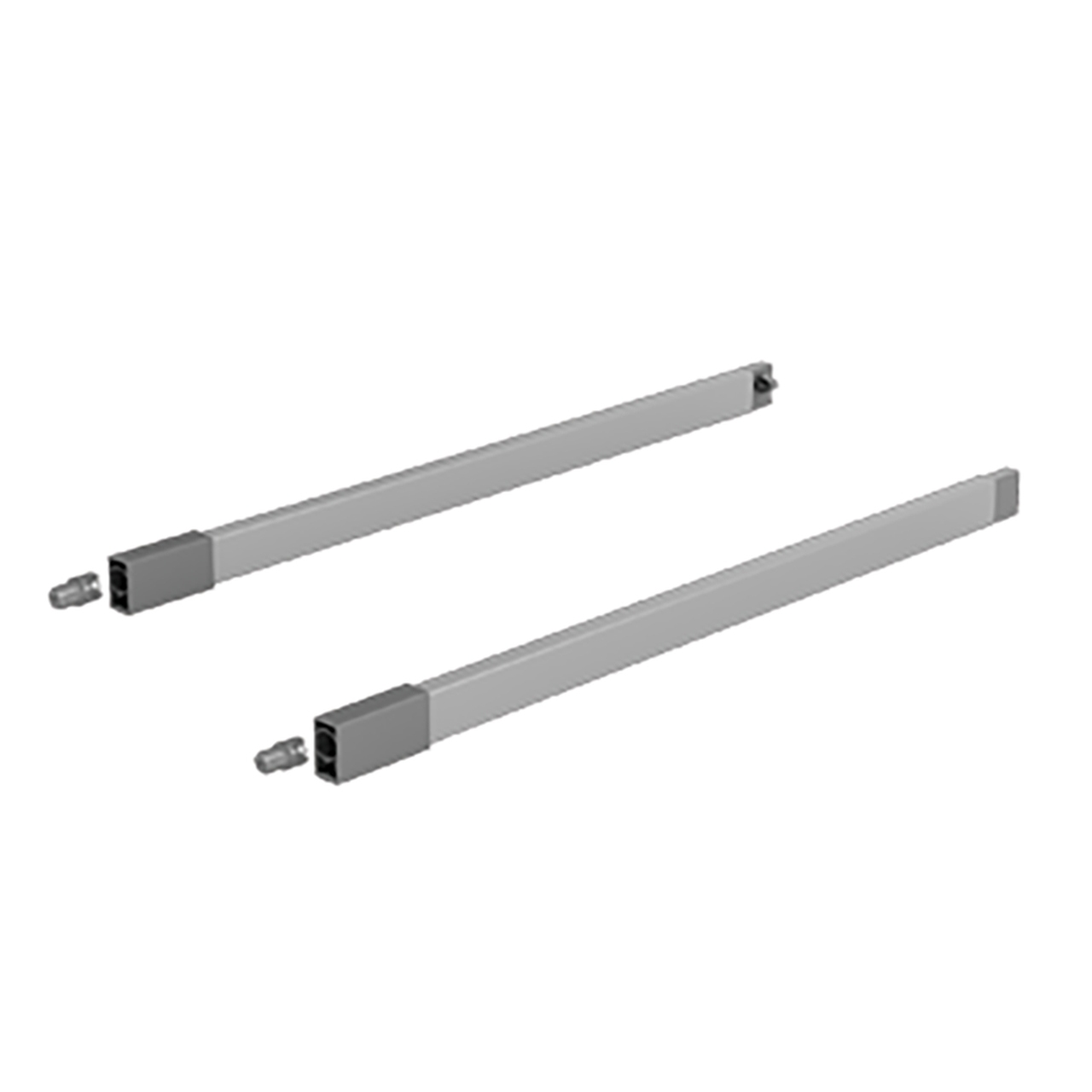 HETTICH Set Längsreling ArciTech / 400 mm, silber, links und rechts, 9150650