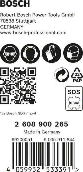 BOSCH EXPERT SDS max-8X Hammerbohrer, 20 x 200 x 320 mm, 5 Stück. Für Bohrhämmer