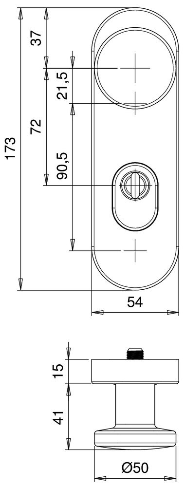 EDI FH Schutz-Wechselgarnitur mit Kurzschild Logo/k 5715/0772, Aluminium