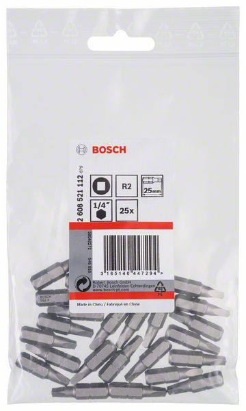 BOSCH Schrauberbit Extra-Hart R2, 25 mm, 25er-Pack