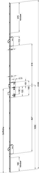WINKHAUS Mehrfachverriegelung STV U2488 M2, 8/92, umstellbare Falle, Stahl