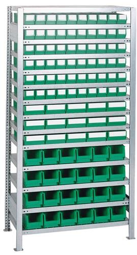 Nordwest Steckregal H2000xB1000xT400mm Anbauregal 16 Stahlböden 90 x 3,30 x 4 blau