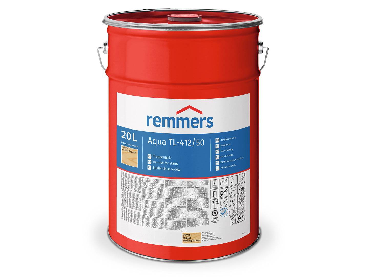 REMMERS Aqua TL-412-Treppenlack farblos seidenglänzend 5 l