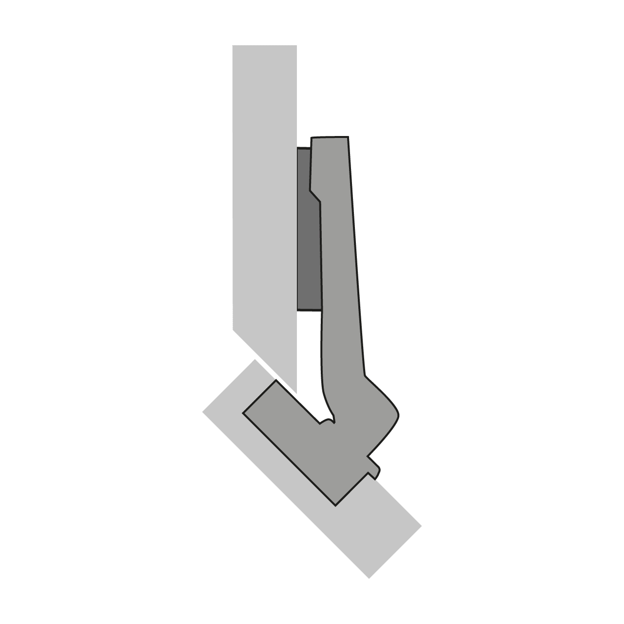 HETTICH Intermat Winkelscharnier W45, ohne Schließautomatik (Intermat 9966 W45), 9044835 HETTICH Intermat Winkelscharnier W45, ohne Schließautomatik (Intermat 9966 W45), 9044835