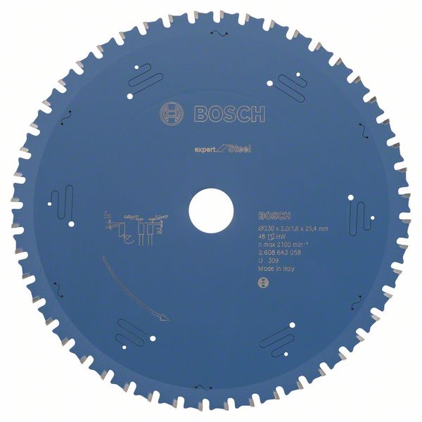 BOSCH Kreissägeblatt Expert for Steel, 230 x 25,4 x 2,0 mm, 48