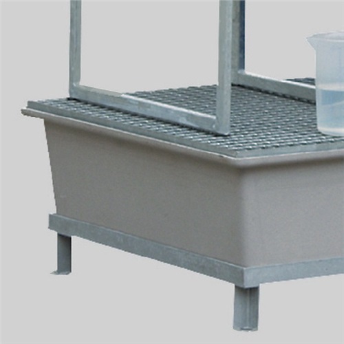 CEMO Stahlfußgestell f.GFK-Auffangwanne 2x200l verz.