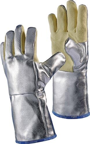JUTEC Hitzeschutzhandschuhe 5-Finger Universalgröße gelb/silber m.alumin.Preox-Aramid
