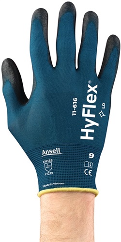 ANSELL Handschuhe HyFlex® 11-616 Gr.9 grünblau/schwarz EN 388:2016 PSA II 12 PA