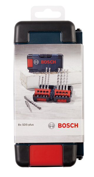 BOSCH 8-teiliges Hammerbohrerset SDS plus-3, Tough Box, 5–10 mm. Für Bohrhämmer