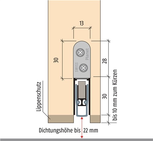PLANET Türdichtung HS 1-s.L.960mm Alu.silberf.HLT PLANET