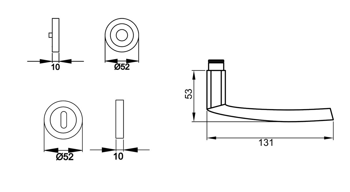 KARCHER DESIGN Drückergarnitur ER14 BB0 71 - Island, Buntbart, Edelstahl