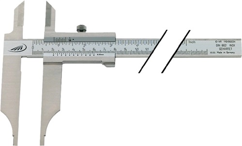 HELIOS PREISSER Werkstattmessschieber DIN862 800mm m.Spitzen Schnabel-L.150mm PREISSER