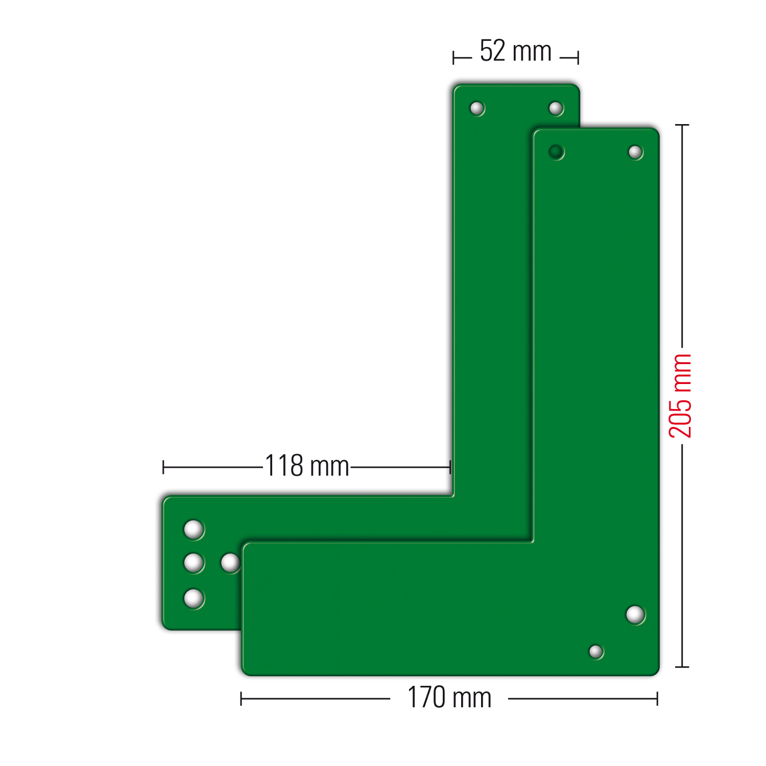 GFS Montageplatte (lang) für GfS EH-Türwächter® an Glasrahmentüren, RAL 6029