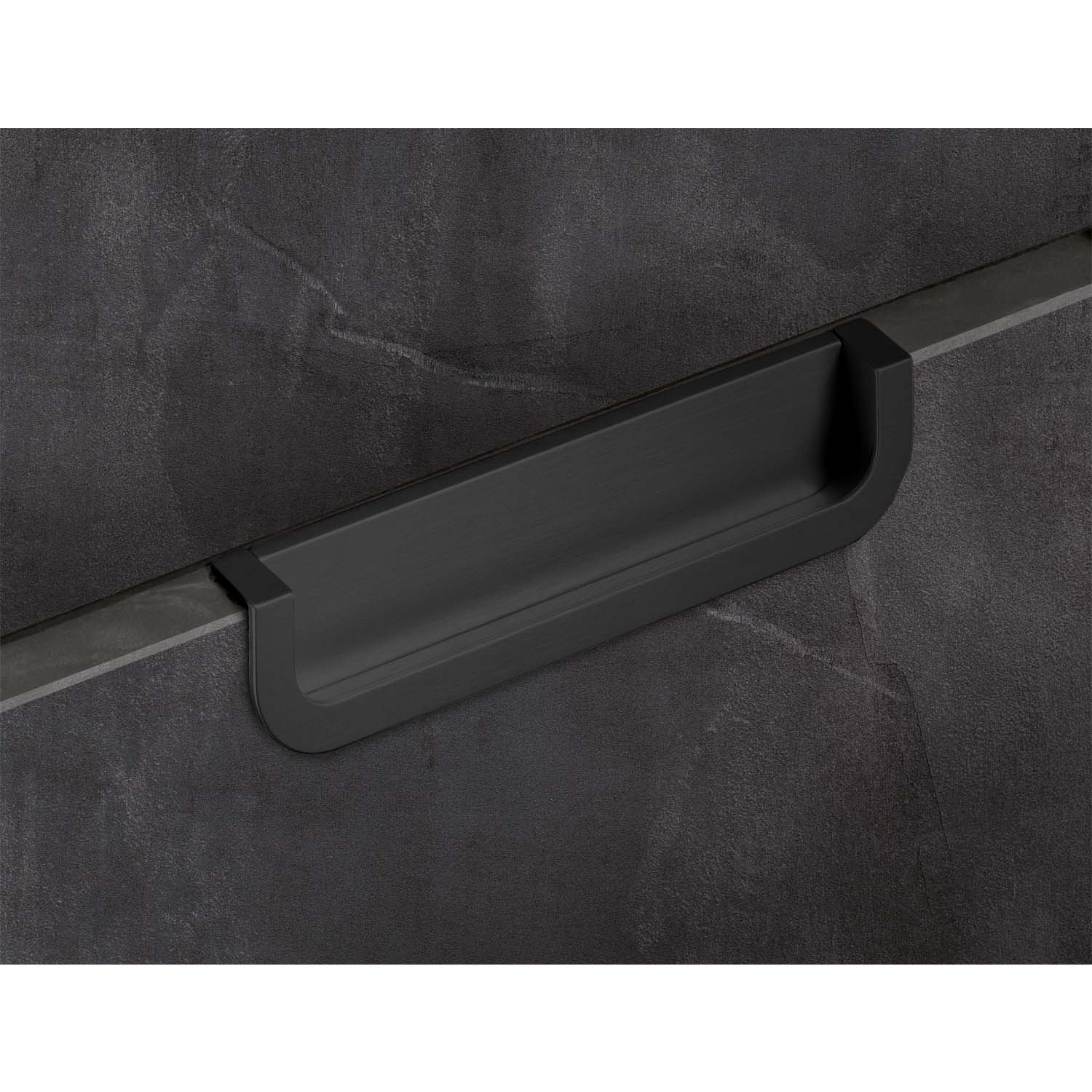 HETTICH Einsetzgriff Athena, Bohrabstand 160 mm, L 170 mm, B 19 mm, H 36 mm, Schwarz matt, 9345372