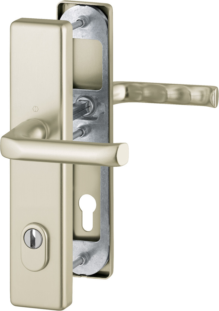 HOPPE® Schutz-Drückergarnitur mit Langschild London 113/2222ZA/2210, 10/92 mm, Aluminium