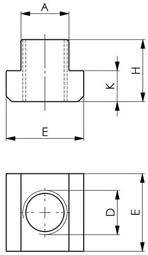 AMF T-Nutenstein (DIN 508) Werksnorm T-Nut 18mm M10 AMF