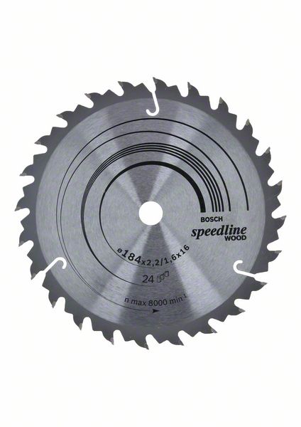 BOSCH Kreissägeblatt Speedline Wood, 184 x 16 x 2,2 mm, 24