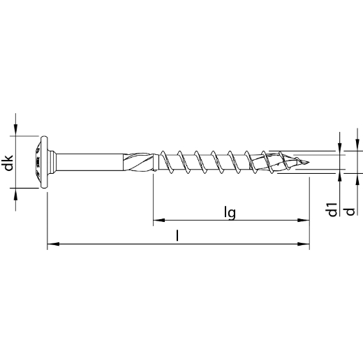 HECO TOPIX-plus A2 8,0 x 280, Tellerkopf, T-Drive, Teilgewinde, blank, gleitbeschichtet