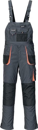 TERRATREND Herrenlatzhose Gr.52 dunkelgrau/schwarz/orange TERRATREND