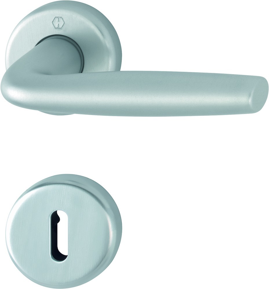 HOPPE® Drückergarnitur mit Rosetten Milos 1617/17KV/17KVS, Aluminium, 11576947 HOPPE® Drückergarnitur mit Rosetten Milos 1617/17KV/17KVS, Aluminium, 11576947