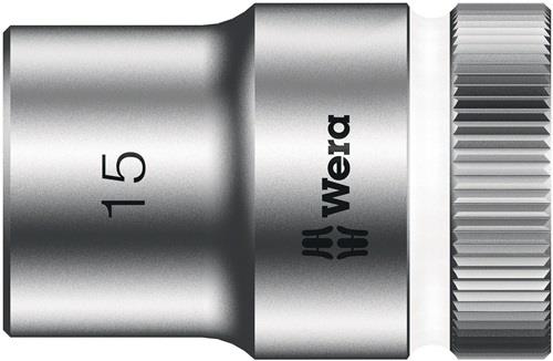WERA Steckschlüsseleinsatz 8790 HMC Außen-6-kant SW15mm L.37mm 4-kt1/2Zoll CV verchr.