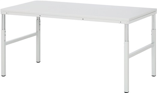 RAU Arbeitstisch B1800xT900xH650-1000mm Arbeitsplatte Melamin Gestell lichtgrau
