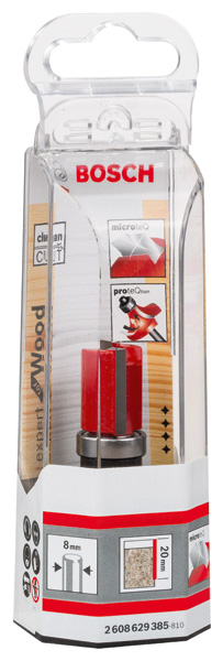 BOSCH Bündigfräser Expert for Wood, 8 mm, D1 16 mm, L 20 mm, G 60 mm
