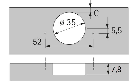 HETTICH Sensys Dünntürscharnier, Türdicke ab 10 mm, mit integrierter Dämpfung (Sensys 8646i), vernickelt, 9094270