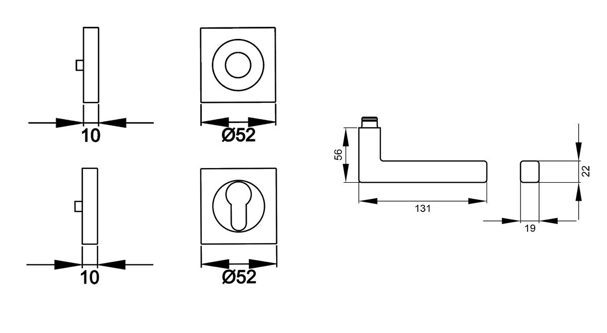 KARCHER DESIGN Drückergarnitur ER46Q PZ0 71 - Seattle, Profilzylinder, Edelstahl