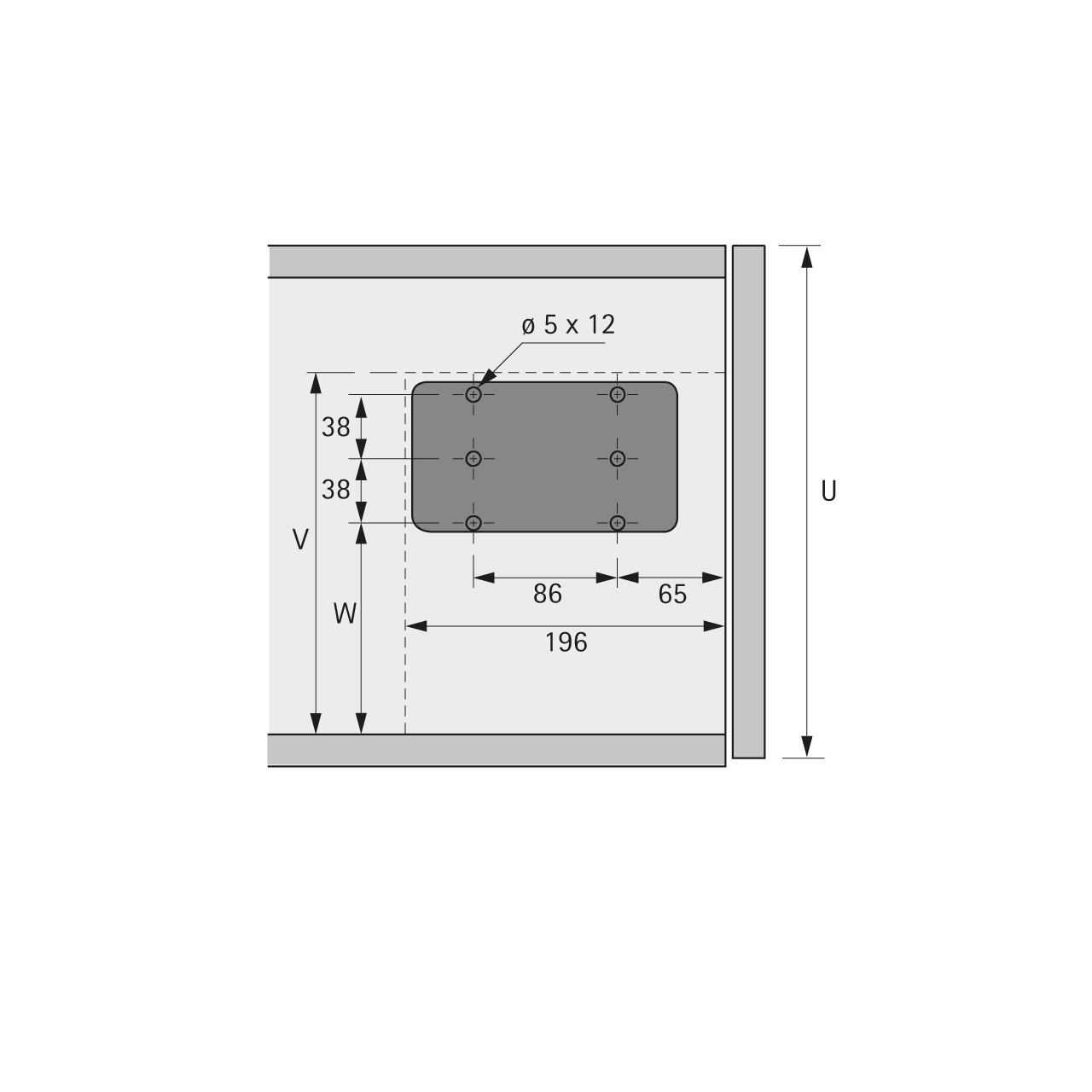 HETTICH Klappenhalter mit Seilzug Lift Mini, 200N, 9206691