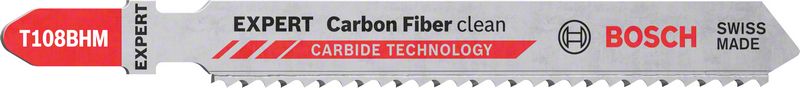 BOSCH EXPERT ‘Carbon Fiber Clean’ T 108 BHM Stichsägeblatt, 3 Stück. Für Stichsägen BOSCH EXPERT ‘Carbon Fiber Clean’ T 108 BHM Stichsägeblatt, 3 Stück. Für Stichsägen