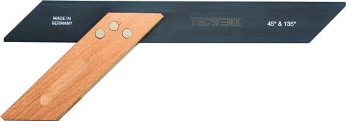 TECWERK Gehrmaß Schenkel-L.300mm 45Grad u.135Grad Winkelmaß Buchenholz TECWERK