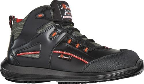 U-POWER Sicherheitsstiefel Teak Gr.46 schwarz/rot Leder S3 SRC ESD EN20345