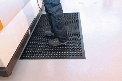 COBA Arbeitsplatzbodenbelag Fertigmatte L1500xB900xS10mm schwarz Gum.COBA