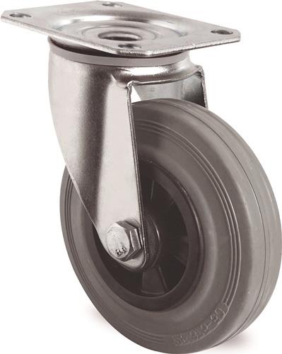 TECWERK Lenkrolle D.100mm Trgf.75kg m.Platte PP VG grau TECWERK