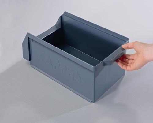 RASTERPLAN Sichtlagerkasten L230xB140xH130mm PE grau RASTERPLAN