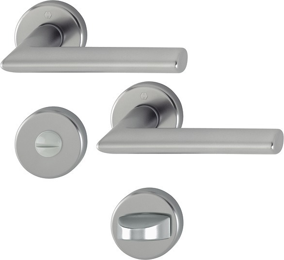 HOPPE® Drückergarnitur mit Rosetten Stockholm 1140/42KV/42KVS, Aluminium, 2783221 HOPPE® Drückergarnitur mit Rosetten Stockholm 1140/42KV/42KVS, Aluminium, 2783221