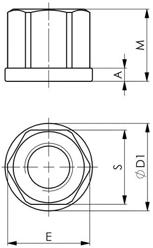 AMF Sechskantmutter DIN 6331 M24 SW 36mm geschm.Festigkeit 10 AMF