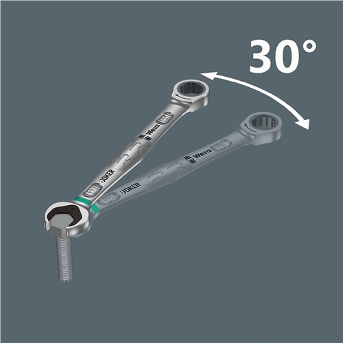 WERA Maulringratschenschlüssel Joker SW 17mm L.225mm umschaltbar,Rings.15Grad WERA