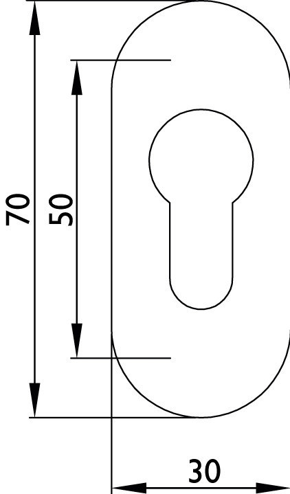 HERMAT Schutz-Schiebe-Schlüsselrosette 2079.S, oval, Edelstahl