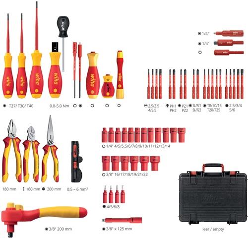 WIHA Werkzeugkoffer L eMobility 62-tlg.Werkzeuge f.Elektrofahrzeuge WIHA