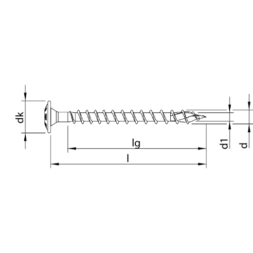 HECO TOPIX-plus, Rückwandschraube, T-Drive, Variables Vollgewinde, verzinkt blau, A3K