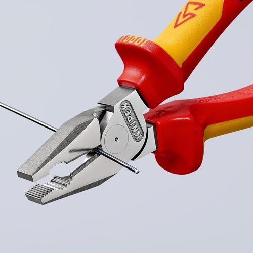 KNIPEX Kraftkombizange L.180mm verchr.Mehrkomp.-Hüllen VDE KNIPEX
