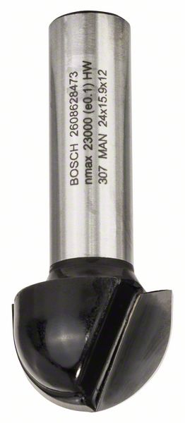 BOSCH Hohlkehlfräser, 12 mm, R1 12 mm, D 24 mm, L 15,9 mm, G 57 mm