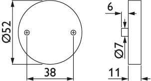 HERMAT Schlüsselrosette 2336.SC, Edelstahl