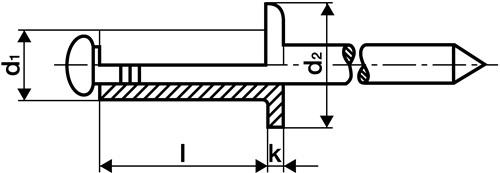 GESIPA Blindniet PolyGrip® Nietschaft dxl 4,0x10mm Alu/Stahl Stand.500 St.GESIPA