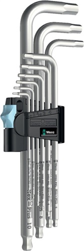 WERA Winkelschraubendrehersatz 3950 PKL/9 9-tlg.Ku.-Halter SW 1,5-10mm lang VA WERA